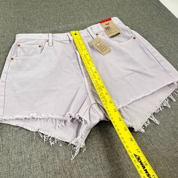 NEW! Levi's 501 High Rise‎ Shorts Light Lilac Cut Offs MSRP: $59.50 100% Cotton - Picture 3 of 11